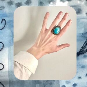 aldo • turquoise stone boho silver ring